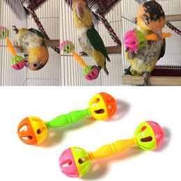 Other Bird Supplies 1/2PCS Parrot Toy Creative Rattle Bite Resistant Double-head Bell Ball Hand Trumpet