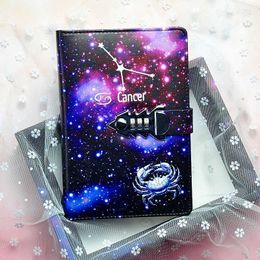 New Twelve Constellation Code Password Book Student Lock Notebook Adult Boy Girl Exquisite Hand Ledger Portable Diary Gift Box