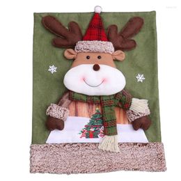 Chair Covers Christmas Cover 3D Santa Snowman Elk Back Dinner Table Decoration Dining Room El Banquet Party Supplies