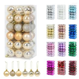 Party Decoration 36Pcs/Set 4cm Multi Colour Christmas Balls Glitter Tree Ornaments Xmas Decorations Hanging Pendants Year