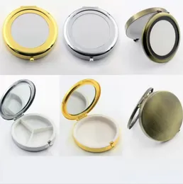 7cm Metal Round Pill Boxes Packaging Bottles Holder 3 Compartment Medicine Case Container Small Hearth Makeup Storage