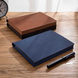 2022 New Soft Business Leather Diary Notebook A5 PU Travelers Journal Thicken School Office Meeting Record Notepad Handbook Gift