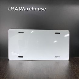 US Warehouse 12x6inches Sublimation Metal Car Licence Plate Heat Transfer Blank Consumables Printing DIY Aluminium Plate Z11