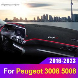 Car Dashboard Cover Mat Sun Shade Avoid Light Pad Carpets Anti-UV For Peugeot 3008 5008 GT Line 2016- 2021 2022 2023 Accessories