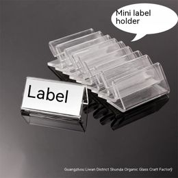 mini sign display holder price card tag label counter top stand case 2x4 cm Labeling Tagging Supplies L Shape Clear Acrylic