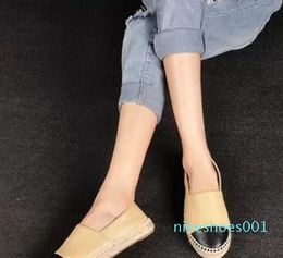 2022 Women Espadrilles Ladies Casual Shoes Fashion Genuine Leather Loafers Slip-On Platform Flats Dress Shoe