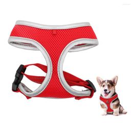Dog Collars Soft Breathable Harness Reflective Vest For Small Medium Large Dogs Cats 3Colors Adjustable Chest Strap Yorkshire