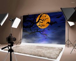 Party Decoration 3D HD Printed Halloween Background Magic Moon Design Festival Thin Backdrop Po Studio Pography