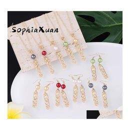 Earrings Necklace Sophiaxuan Hawaiian Samoa Plumeria Flower Geometry Set Woman Polynesian Pendants Necklaces For Women 2021 Drop D Dhrbj