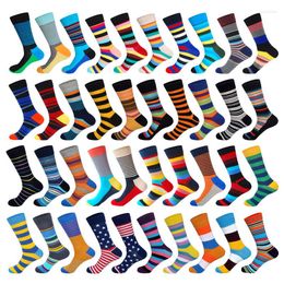 Men's Socks Downstairs Men Pack Casual Korean Style Crew Fringe Line Strip Hip Hop Cool Man Colourful Combed Summer Calcetas