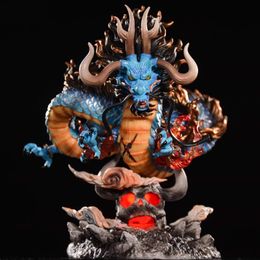 Novelty Games 22cm One Piece Anime Figure GK Kaido Dragon Form Four Emperors With Lamp PVC Action Figure Model Dolls Antistress Toy For Gift