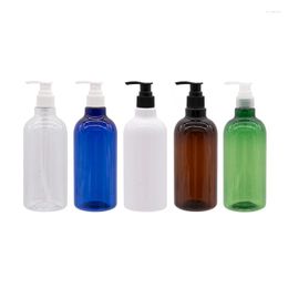 Storage Bottles 500ml X 14 Lotion Pump Cosmetic Bottle PET Container Family Amber Transparent Shampoo Liquid Soap Dispenser Refillable