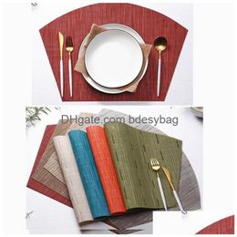 Mats Pads Placemat Table Mat Pvc Waterproof Heat Insation Nonslip Tableware Pad Washable Bowl Cup Coaster Decoration For Kitchen D Dh0Ho