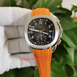 ZF Maker Top Quality Mens Watch Orange 42 2mm Aquanaut 5968 5968A-001 Rubber Bands Sapphire CAL 324 S C Movement Mechanical Automa186o