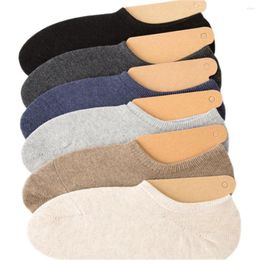 Men's Socks 10pairs/Lot Warm Winter Low Cut For Men Cotton No Show With Silicone Non-Slip