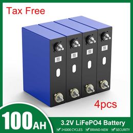 4pcs 100Ah 3.2V Lifepo4 Battery Rechargeable Lithium Ion Battery Deep Lifecycles Cells For EV RV Boat Solar Home Energy Storage