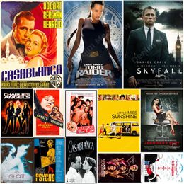 Film Posters Metal Painting Home Bar Cafe Club Cinema Wall Decor Metal Poster Classic Movie Art Plaque Gift for Movies Fans 20cmx30cm Woo