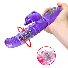 Beauty Items G Spot Rabbit Vibrator Rechargeable Rotation 12 Speeds Waterproof sexyy Vibrating Vibe sexy Toys for Women