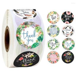 Gift Wrap 2.5CM/3.8CM 2 Styles Label Paper Thank You Sticker Christmas Decoration For Package Stationery 500pcs/Roll DIY Hand Account