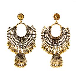 Dangle Earrings LosoDo Birdcage Bells Tassel Female Bohemian Ethnic Retro Style Long Geometric Dance Performance Accessories