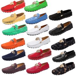 Designer Herren Freizeitschuhe Echtes Leder Metallschnalle Luxusmarke Herren Damen Loafer Mokassins Atmungsaktive Abendschuhe Fahrschuhgröße 35-48