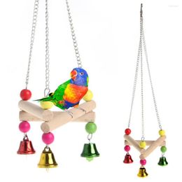 Other Bird Supplies 1PC Pet Hanging Swing Toy Birds Cage Pendant Chew Colourful Parakeet Cockatiel Catch With Bell Chewing Toys