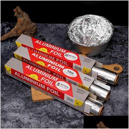 Other Bakeware 30X1000Cm/12X394Inch Aluminium Foil Roll Bbq Baking Tools 10 Micron Thick 32 Square Feet Tin Foils Rolls Grilling Roas Dhicq