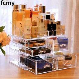 Acrylic Multifunction Stationery Organiser Clear Jewellery Storage Box Cosmetic Dust-proof Art Supplies