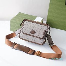 Crossbody Bag Waist Shoulder Bag Women Handbag Purse Square 44 Bags Fashion Postman Wallet Letters Leather Edging Detachable Canvas Strap Plain Gold Hardware