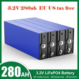 32pcs 280AH Lifepo4 Battery 3.2v Grade A Rechargeable Lithium Iron Phosphate Cells Pack Deep Cycles 12V 24V 48V For Solar RV Car