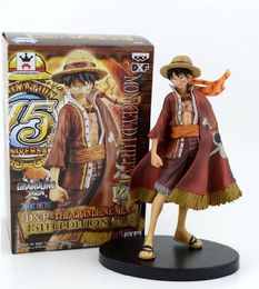 Novelty Games Anime One Piece Luffy Action Figure 17cm Pvc Statue Straw Hat Shawl Luffy Figurines Standing Model Christmas Gift For Children