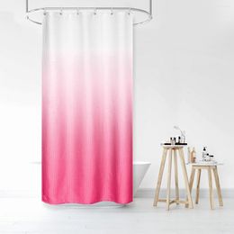 Shower Curtains Gradient Dot Pattern Waffle Pink Curtain Polyester Waterproof Design W 150x H 180cm Durable Washable With 12 Hooks