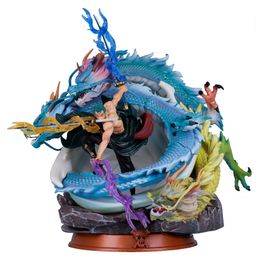 Novelty Games Anime One Piece Zoro Super Big Action Figure 3 Dragons Statue Gk Model Doll 35cm Figurines Christmas Gift Toys For Children