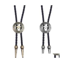 Bow Ties 10Pcs/Lot Collar Rope Unique Pentagram Star Pattern Bolo Tie Mens Gem For Men Necklace Accessories Wedding Necktie1 Drop De Dhiot