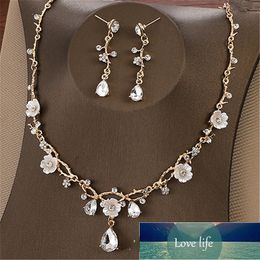 American Suit Necklace Bridal Wedding Fashions Ornament Korean Alloy Rhinestone Necklaces Earrings