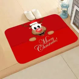 Designer Christmas Decoration Size 40X60 Anti-skid Soft Door Home Decorations Mat 2022 Merry Elk Snowman Cartoon Printed Blanket