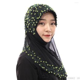 Ethnic Clothing 14 Colours Muslim Hijab Scarf Islamic Abaya Head Pearl Beaded Turban Cap Malaysia Headscarf Indonesian Hijabs Caps