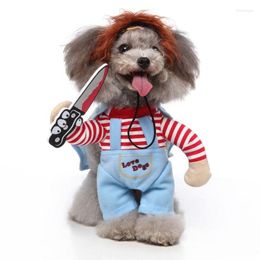 Cat Costumes Dog Pet Funny Costume Chucky Deadly Doll Cosplay Party Fancy Dress Halloween Clothes Supplies