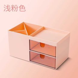 Large Capacity Desk Accessories Pen Holder with Two Drawer. Pencil Storage Box Desktop Organizer School Office Stationery