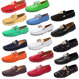 Designer Herren Freizeitschuhe Echtes Leder Luxusmarke Herren Damen Loafer Mokassins Atmungsaktiv Slip on Schwarz Fahrschuh Größe 35-48