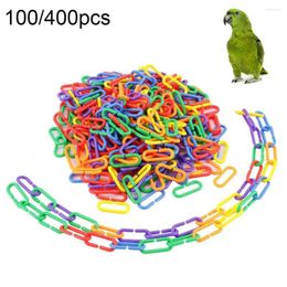 Other Bird Supplies 100/400Pcs Bite Resistant Parrot Parakeet C-clips Hooks Chain Chew Toys Colourful Exquisite Small Entertainment Toy