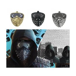 Party Masks Halloween Punk Devil Mask Cosplay Rivet Death Grim Reaper Masquerade Drop Delivery Home Garden Festive Supplies Dh9Ml