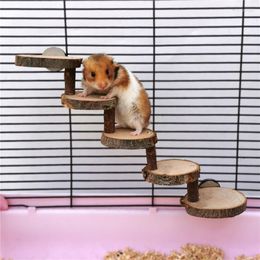 Other Bird Supplies Hamster Wooden Ladder Toy Climbing Stairs Birds Parrot Exercise Perches Stand Platform Teeth Care Molar Toys Cage