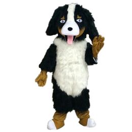 Colourful Bernese Mountain Dog Mascot Costumes Furry Soft Short Plush Jumpsuit Halloween Xmas Puppet Clothing Dress Suit