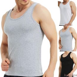 Men's Tank Tops Men Elastic Sports Fitness Tanks Vest Bodybuilding Undershirts Sleeveless Summer KU