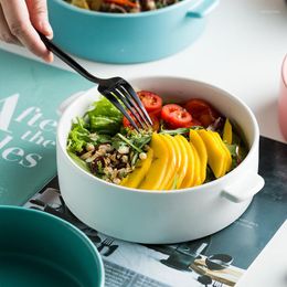 Учебные посуды Creative Nevic High -Quality Binaural Soup Soup Sware Matte Ceramic Bowl Salad Salad выпечка экологически чистые продукты