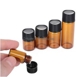 Packing Bottles Mini Bottle Empty Glass Plastic Amber Essential Oil With Orifice Reducer Refillable Vials Drop Delivery Office Schoo Dhugi