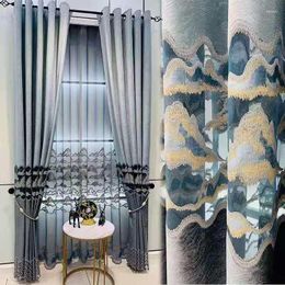Curtain European-style Light Luxury High-end Elegant Thick Exquisite Warmth Hollow Embroidered Curtains For Living Room Bedroom