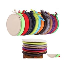 Cushion/Decorative Pillow Round Chair Pad Seat Circar Sponge Garden Bistro Stool 30/38Cm Solid Colour Drop Delivery Home Textiles Dhnby