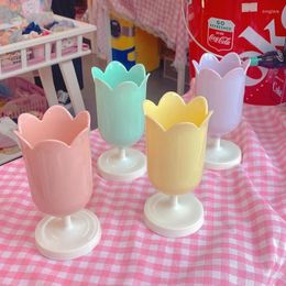 Storage Bottles Macaron Colour Petal Girl Heart Pen Holder Makeup Brush Bucket Retro Flower Decoration Po Props